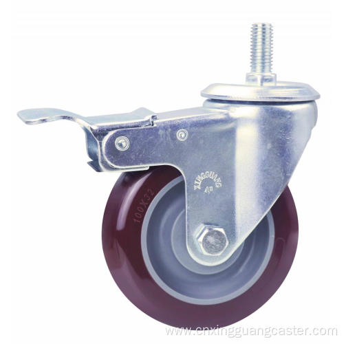 Mid Duty PU Caster Full Brake